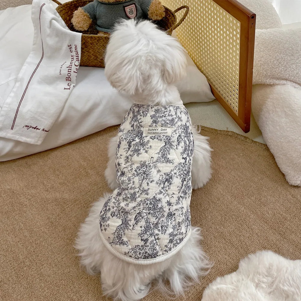 Ink Style Cotton Vest for Cats & Small Dogs – Soft & Windproof