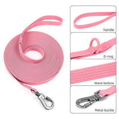 Waterproof PVC Dog Leash – Long, Non-Slip Training Lead