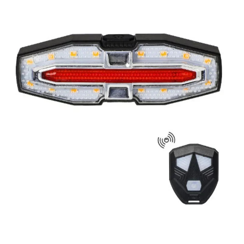 USB Bike Tail Light with Turn Signals – Waterproof, Remote-Controlled