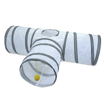 Foldable Cat Tunnel Toy - Interactive Tube for Cats & Rabbits