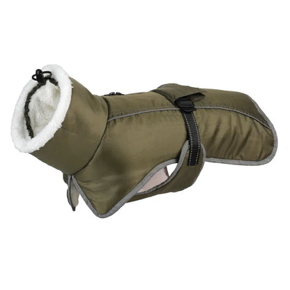Reflective Winter Dog Jacket – Warm Corduroy Coat for Large Dogs
