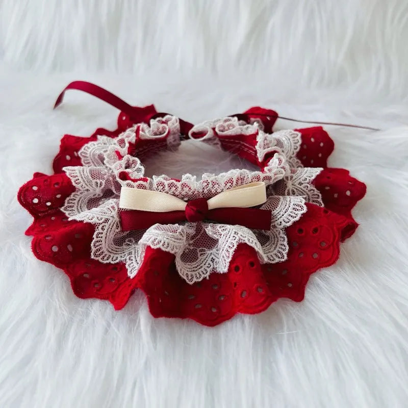 Bowtie Lace Collar - Adjustable Pet Bibs & Bandanas