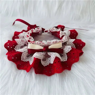Bowtie Lace Collar - Adjustable Pet Bibs & Bandanas