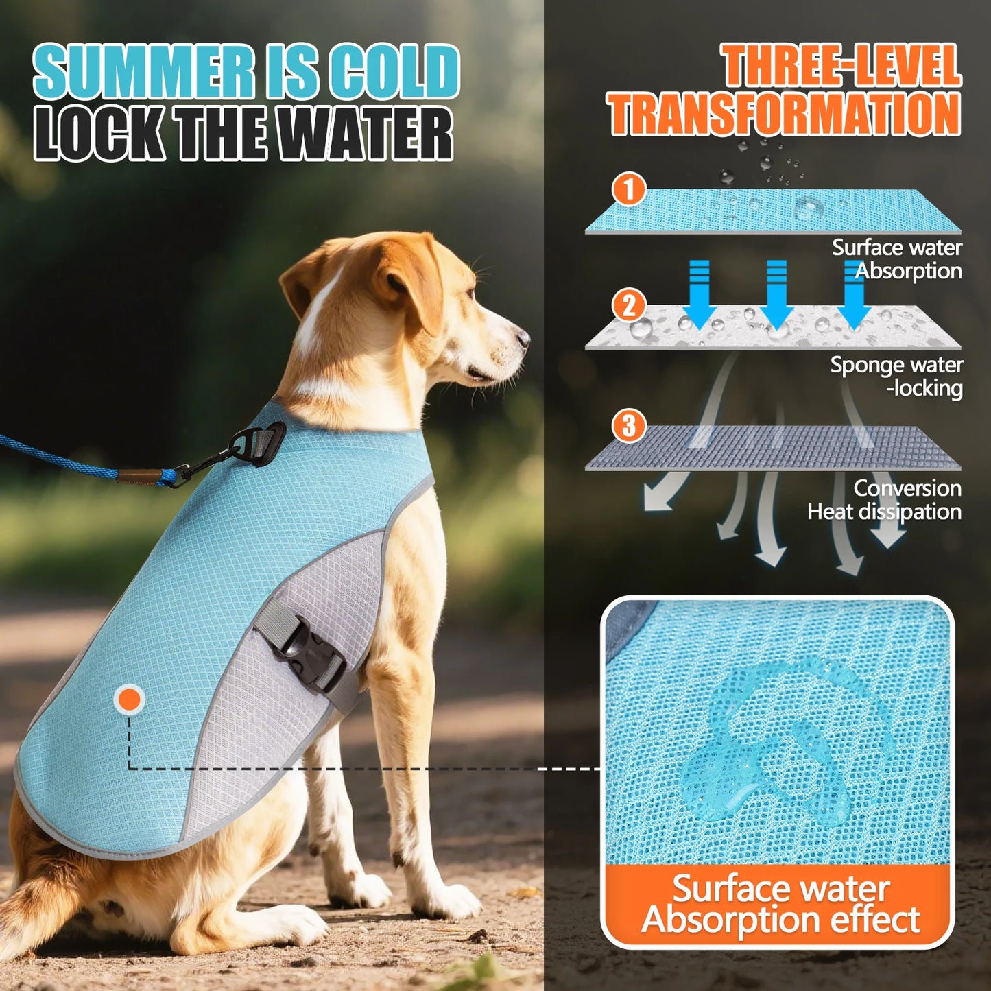 Cooling Dog Vest – Reflective Summer Jacket for All Breeds
