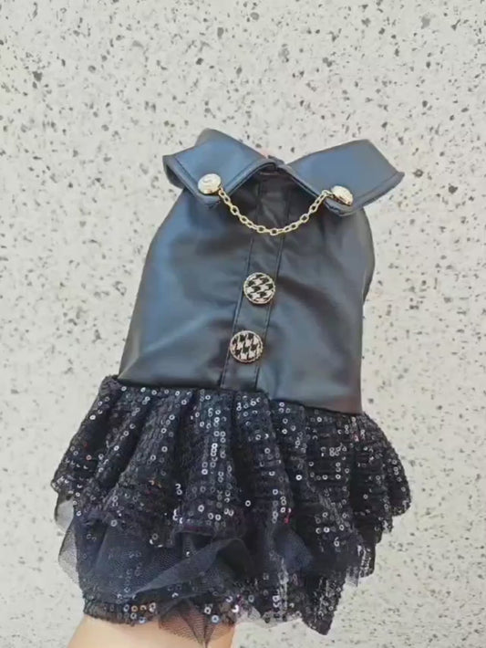 Luxury Leather Dog Coat – Princess Waterproof Pet Outfit
