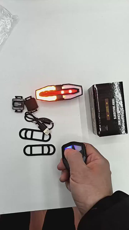 USB Bike Tail Light with Turn Signals – Waterproof, Remote-Controlled