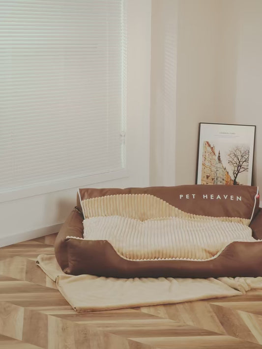 Luxury Corduroy Dog Bed – Soft, Durable & 4-Season Comfort